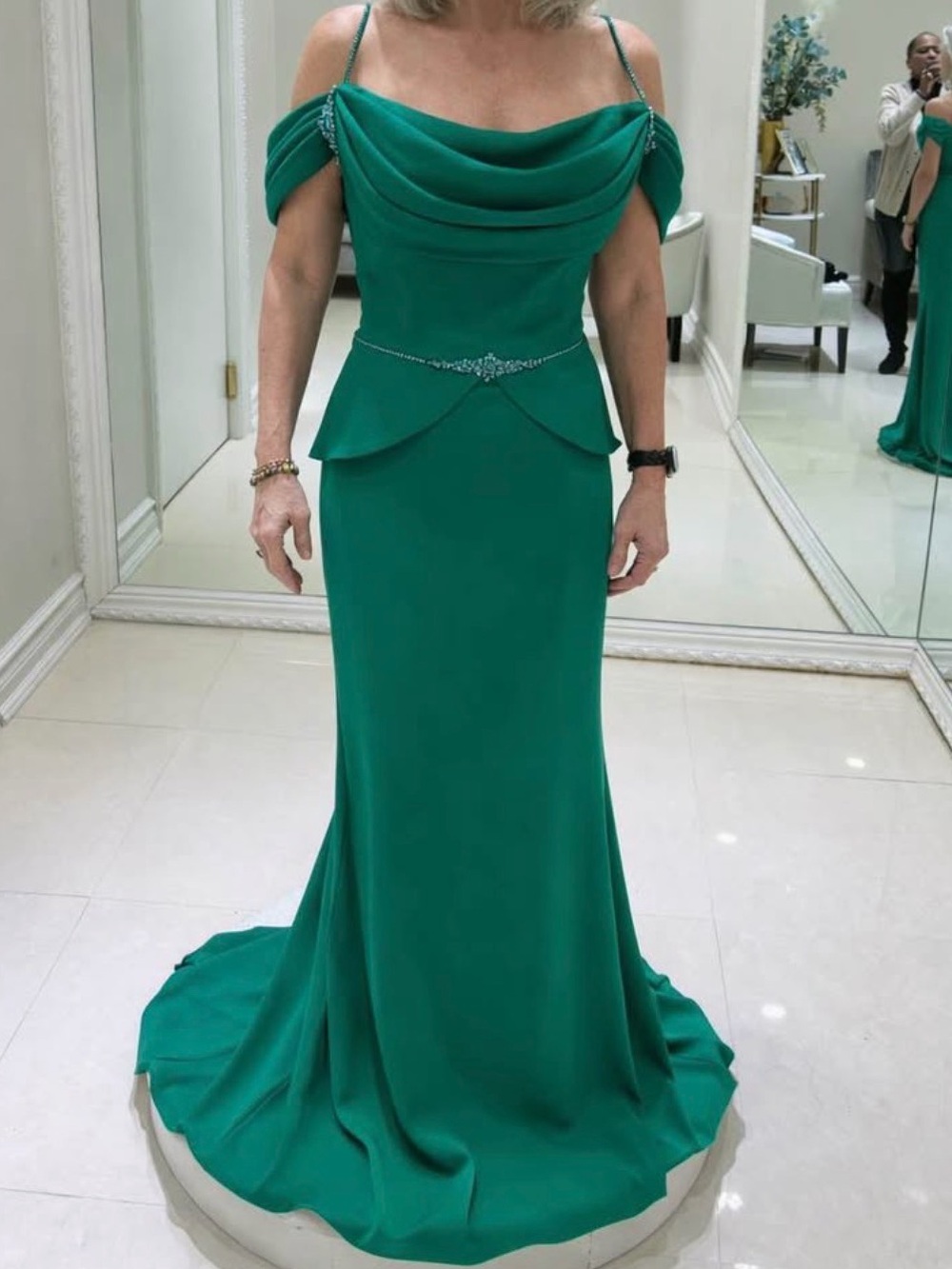 NWT Marsoni by Colors MV1271 Emerald Green Evening Gown Sz 8